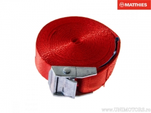 Cinghia regolabile 5 m x 25 mm colore rosso - JM