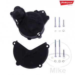 Clutch and ignition cover protection set black Polisport - Gas Gas EC 250 E Racing ('16-'17) - JM