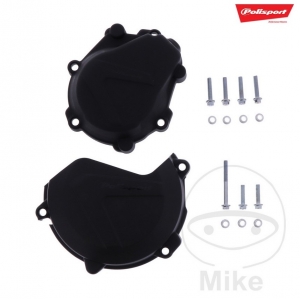 Clutch and ignition cover protection set black Polisport - Husqvarna FC 450 ('16-'18) / KTM SX-F 450 ie ('16-'20) - JM