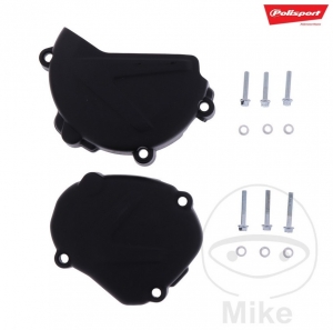 Clutch and Ignition Cover Protection Set Black Polisport - Yamaha YZ 125 ('08-'20) - JM