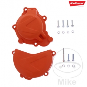 Clutch and ignition cover protection set orange Polisport - Husqvarna TC 125 ('16-'18) / KTM SX 125 ('16-'18) - JM