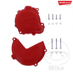 Clutch and ignition cover protection set red Polisport - Beta Xtrainer 300 2T Oilmix ('18-'20) - JM