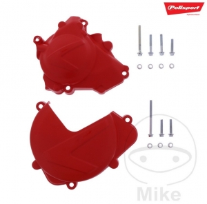 Clutch and ignition cover protection set red Polisport - Honda CRF 450 R ('17-'20) - JM