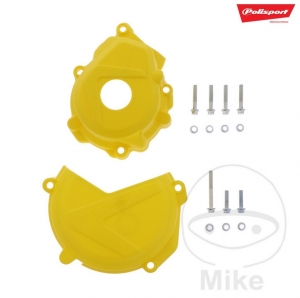 Clutch and ignition cover protection set yellow Polisport - Husqvarna FC 250 ('16-'20) / KTM SX-F 250 ie4T ('16-'20) - JM