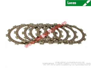 Clutch plate kit (textolite) - Aprilia RS 250 / RGV 250 / Suzuki DR 350 / GSX 400 / GS 450 / GS 500 - Lucas