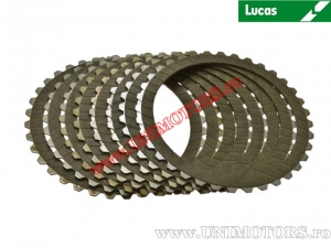 Clutch plate kit (textolite) - Harley Davidson FLHR / FLHS / FLHTC / FLSTC / FLSTF / FLT / FXD / FXR / FXRS / FXSTC - Lucas