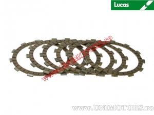 Clutch plate kit (textolite) - Honda CBX 750 F / VF 750 C Magna / VF 750 S Sabre / VT 750 C Shadow / XLV 750 R - Lucas