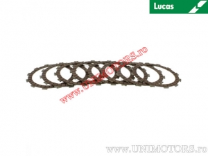 Clutch plate kit (textolite) - Kawasaki KFX 400 A KSF ('03-'04) / KX 250 ('87-'88) / KX 500 ('88) - Lucas