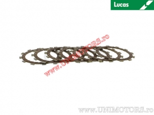 Clutch plate kit (textolite) - Kawasaki KLX 250 R ('94-'96) / KLX 250 E ('93-'95) / KLX 250 S ('09-'17) / KLX 300 R - Lucas