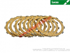 Clutch plate kit (textolite) - KTM SX 250 2T / EXC 300 2T Sixdays ('13-'14) / EXC 450 ie / EXC 500 ie / EXC-F 350 - Lucas