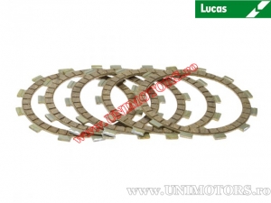 Clutch plate kit (textolite) - Suzuki RG 80 / RM 80 / TS 80 / RM 85 / DR 125 / DR-Z 125 / GZ 125 / RV 125 / TS 125 - Lucas