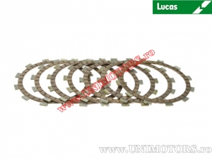 Clutch plate kit (textolite) - Yamaha DT 250 / RD 250 / RD 350 / RD 350 LC / XT 350 / YFZ 350 / DT 400 / RD 400 - Lucas