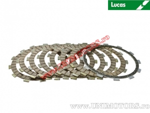 Clutch plate kit (textolite) - Yamaha YZF-R1 1000 ('99-'03) - Lucas