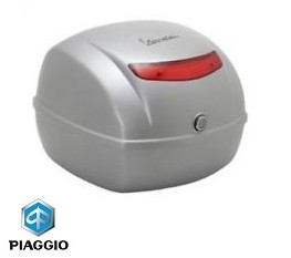 Compartiment à bagages 32 litres d'origine - couleur: argent - Vespa LX / Vespa LXV / Vespa S 2T-4T 50-125-150cc - Piaggio