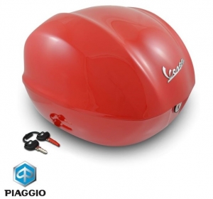 Compartimento de equipaje de 32 litros original - color: rojo - Vespa Primavera ('13-) / Sprint ('14-) 50-125-150cc - Piaggio