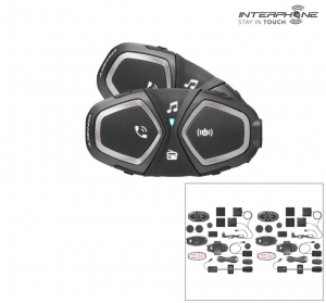 Complete Bluetooth communication system for motorcycle INTERCOM Interphone model Connect - 2 piece kit - Interphone