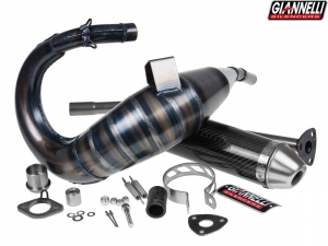 Complete Exhaust System Giannelli Enduro 2T - Aprilia RX 50 / SX 50 ('06-'17) - Carbon End Cap (Dir. 97/24/EC chap. 9 - EU)