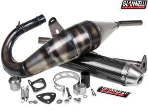 Complete exhaust system Giannelli Enduro 2T - Derbi Senda DRD / Senda R / Senda SM / Senda X-Treme / X-Race - carbon end