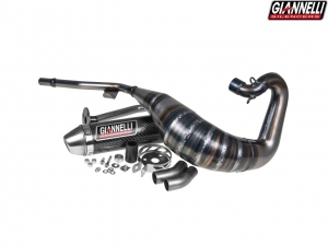 Complete Giannelli Enduro 2T Exhaust System - HM CRE 50 Baja / CRE 50 Derapage / CRE 50 Six ('95-'02) - Carbon Final