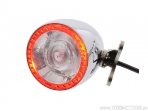 Complete LED Stop with Universal Chrome and Bullet 1000 RB Turn Signal, Smoked Glass - Kellermann