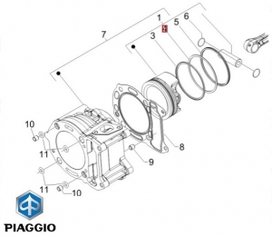 Compression segment D72.00x1.00 - Gilera Runner VXR / Piaggio Beverly / MP3 / X7 / X8 / X9 / X Evo / Vespa GT 4T 200-250 - Piagg