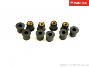 Conjunto de 10 porcas de borracha para para-brisa M6 x 1 x 15 mm preto - JM