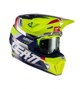 Conjunto de capacete / óculos Moto 7.5 V22 limão: Tamanho - XL