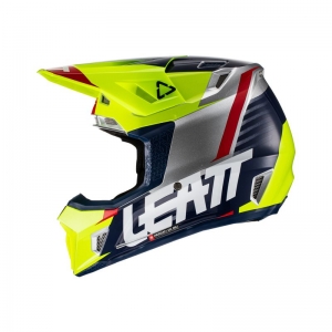 Conjunto de capacete / óculos Moto 7.5 V22 limão: Tamanho - XL