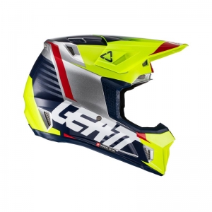 Conjunto de capacete / óculos Moto 7.5 V22 limão: Tamanho - XL