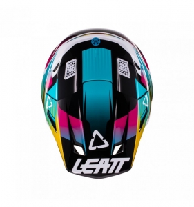 Conjunto de capacete / óculos Moto 8.5 V22 Aqua: Tamanho - L