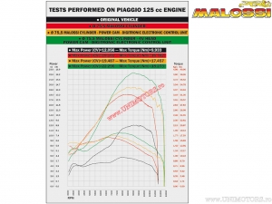 Conjunto de cilindro de alumínio / eixo de comando Power (diâmetro 75,5mm) - Aprilia Atlantic 125 H2O 4T E2 ('03-'06) - Maloss