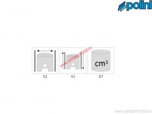 Conjunto de cilindro (diámetro 52mm / 87cc) - 119.0094 - Polini