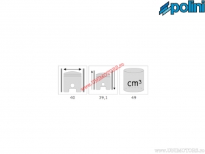 Conjunto de cilindro (diâmetro 40mm / 49cc) - 142.0148 - Peugeot Looxor / Vivacity / TKR / Zenith / Speedfight / Squab 50 AC 2T