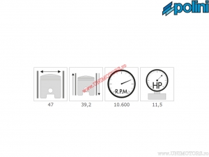 Conjunto de cilindros (diámetro 47mm / 68cc) - 166.0076/R - Aprilia Scarabeo / SR / Malaguti F12 / F15 / Yamaha Jog / Neo's 50 