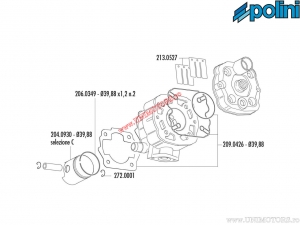 Conjunto de juntas do cilindro (diâmetro 39,88mm) - 209.0426 - Bultaco Astro 50 / Derbi GPR 50 / Gilera RCR 50 - Polini