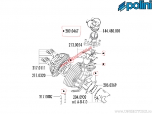 Conjunto de juntas do cilindro (diâmetro 57mm) - 209.0467 - Vespa Primavera 125 2T / Primavera ET3 125 2T - Polini