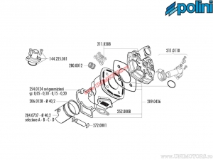 Conjunto de juntas do cilindro Evolution (diâmetro 40,2mm) - Aprilia SR 50 2T R, Factory (Piaggio) LC / Piaggio NRG MC3 H2O - P