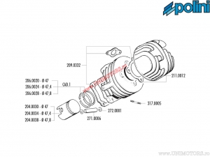 Conjunto de juntas do cilindro Racing (diâmetro 47mm) - 2090332 - Vespa PK 50 2T / Special 50 2T / XL 50 2T - Polini