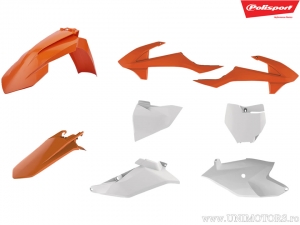 Conjunto de peças plásticas laranja/brancas - KTM SX 85 ('18-'23) - Polisport