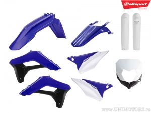 Conjunto de plástico azul/blanco/negro - Sherco SE 50 R Enduro / SE 50 R Enduro Factory USD Horquilla / SE 250 R 2T Racing - Po