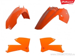 Conjunto de Plástico Naranja - KTM EXC 125 / EXC 200 ('05-'07) / EXC 250 4T Racing ('05-'06) / EXC-F 250 4T ('07) - Polisport