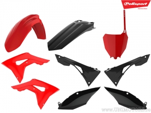 Conjunto de Plástico Rojo/Negro - Honda CRF 250 R ('18-'21) / CRF 450 R ('17-'20) - Polisport