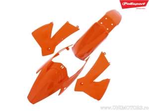 Conjunto de plásticos laranja - KTM EXC 125 / EXC 200 / EXC 250 / EXC 250 4T Racing / EXC 300 / EXC 525 Racing ('04) - Polispor