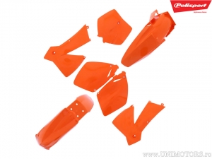 Conjunto de plásticos laranja - KTM SX 125 / SX 250 / SX 380 / SX 400 Racing / SX 520 Racing ('01-'02) - Polisport