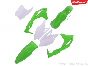 Conjunto de plásticos verdes/brancos - Kawasaki KX 250 F 4T ('17-'19) - Polisport