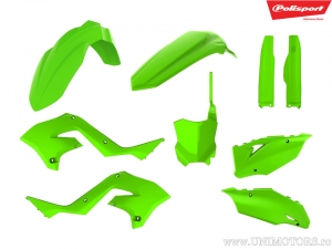 Conjunto de plásticos verdes - Kawasaki KX 125 M ('03-'08) / KX 250 M 2T ('03-'04) / KX 250 R 2T ('05-08) - Polisport