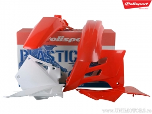 Conjunto de plásticos vermelhos/brancos - Gas Gas EC 125 / EC 200 / EC 250 ('05-'06) - Polisport