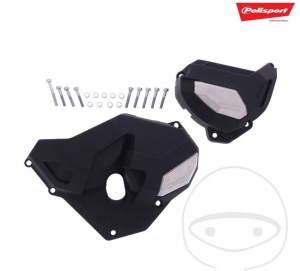 Conjunto de proteção do cárter da embreagem e do alternador, preto Polisport - Honda CB 650 FA ABS ('14-'18) / Honda CBR 650 