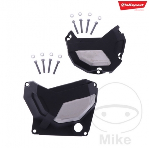 Conjunto de proteção do cárter da embreagem e do alternador preto Polisport - Kawasaki Z 900 B ABS ('17-'19) / Z 900 F ABS ('