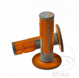 Conjunto de punhos de guidão 801 laranja cinza Progrip D: 22 mm L: 115 mm fechados - JM